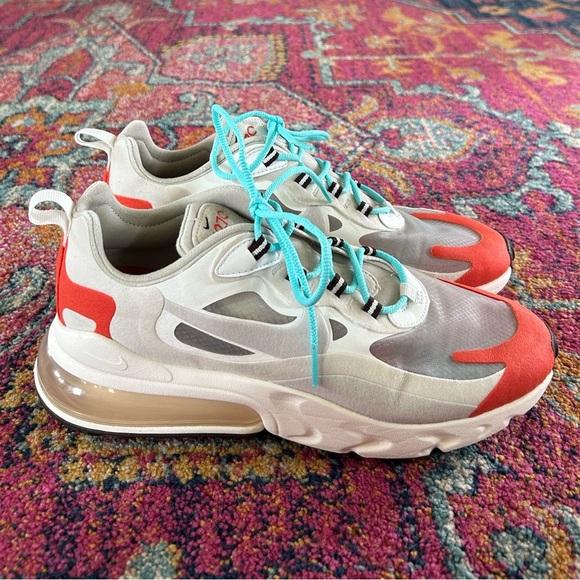 Nike | Women’s white/orange/turquoise Air Max 270 React Sneakers, size 10 - Picture 4 of 13